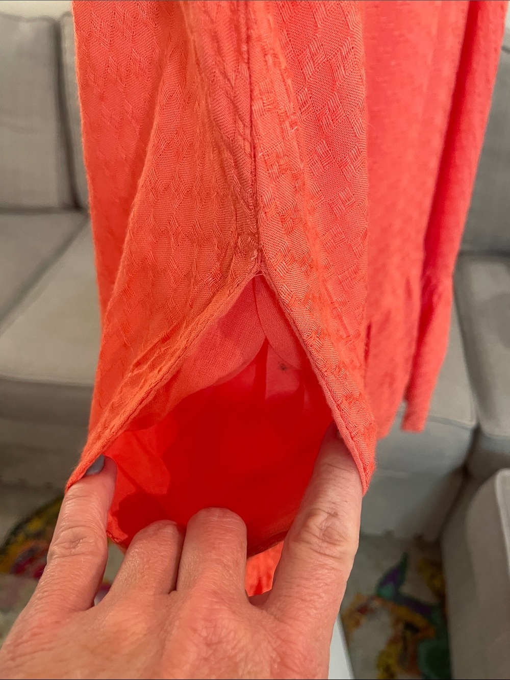 Anthropologie Coral Embroidered Ruffle-Hem Midi Sundress - Picture 8 of 9